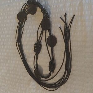 Black Bohemian Beaded Macrame Belt